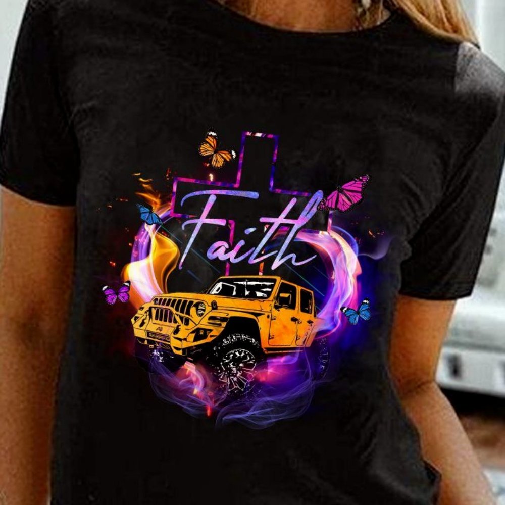 Jeep T Shirt Jeep Cross Faith, Jeep Tee shirts, Jeep Gifts
